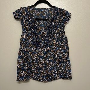 Blue Floral Blouse